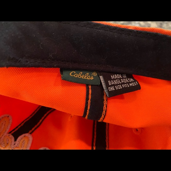 Cabelas Neon Orange SnapBack Baseball Hat/Cap Adjustable Hunting - Picture 6 of 6